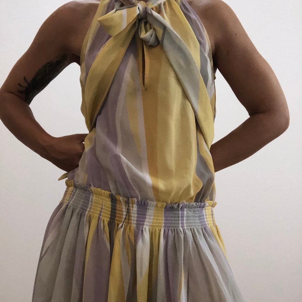 Shear Mini Summer Dress with Keyhole Front